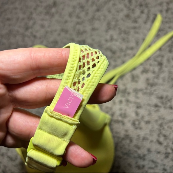 Victorias Secret Neon Yellow Mesh The Gorgeous Push Up Bikini Top & Bottoms Set - Picture 10 of 15
